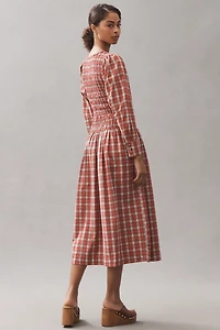 Damson Madder Sienna Smocked Midi Dress