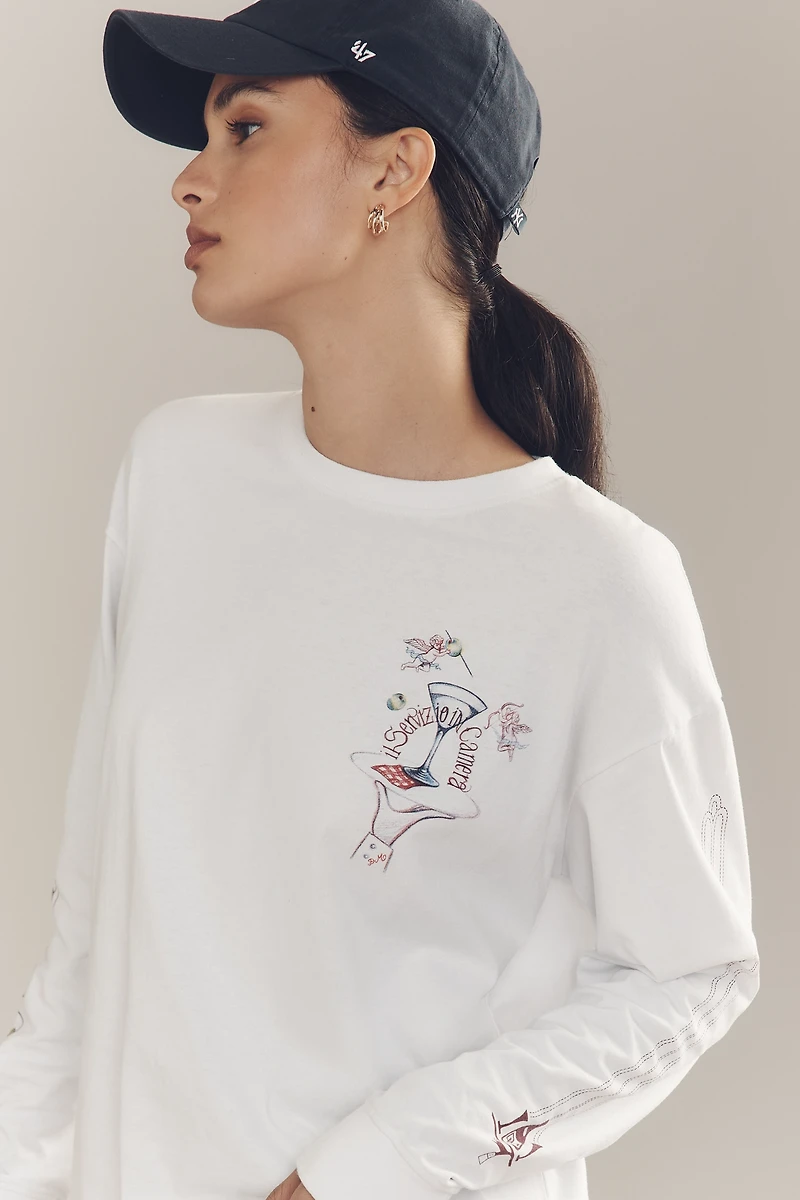 Damson Madder Olive Hotel Long-Sleeve Tee