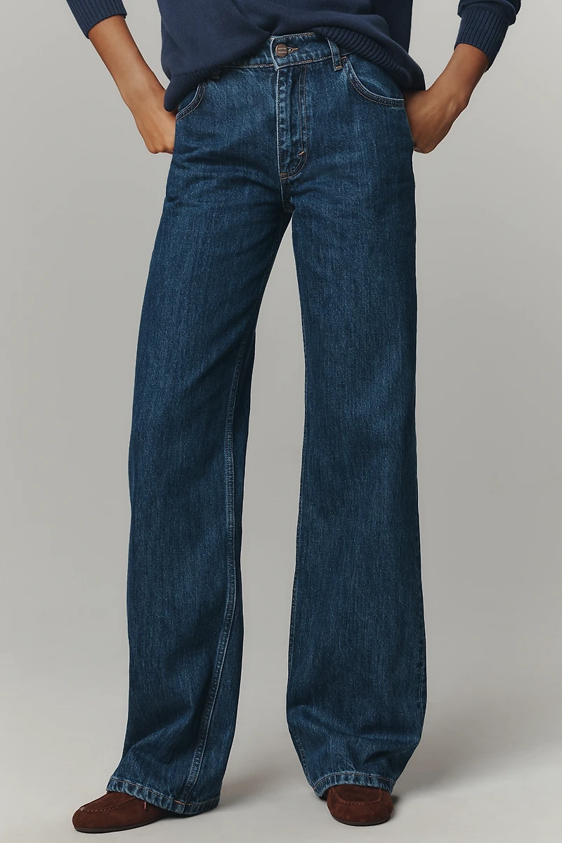Damson Madder Sylvie Turn Up Straight-Leg Jeans