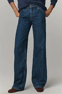 Damson Madder Sylvie Turn Up Straight-Leg Jeans
