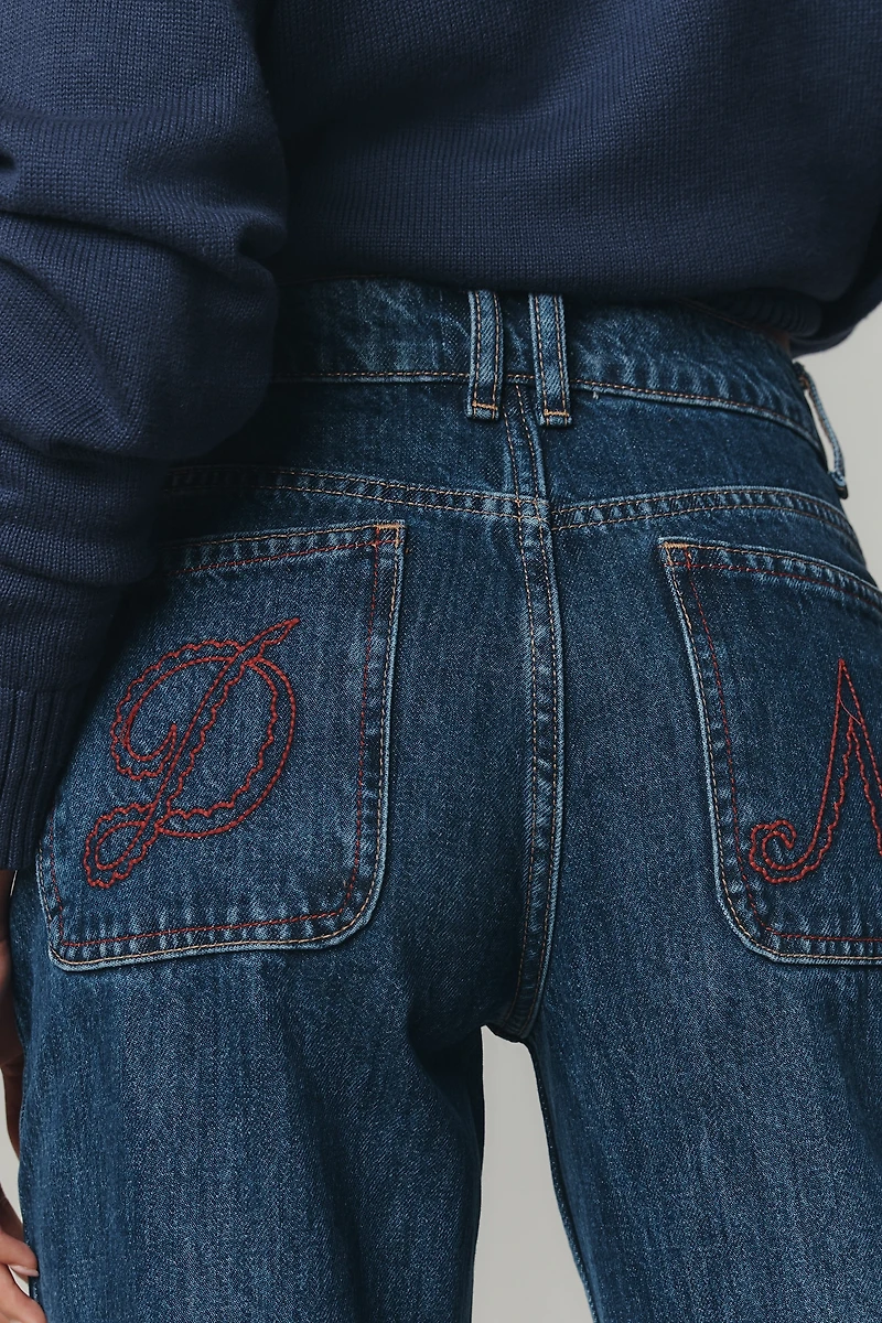 Damson Madder Sylvie Turn Up Straight-Leg Jeans