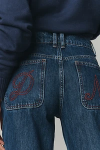 Damson Madder Sylvie Turn Up Straight-Leg Jeans