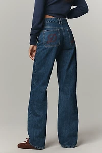 Damson Madder Sylvie Turn Up Straight-Leg Jeans