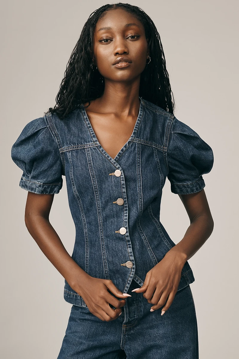 Damson Madder Denim Shell Top