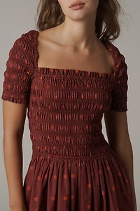 Damson Madder Malinda Smocked Midi Dress