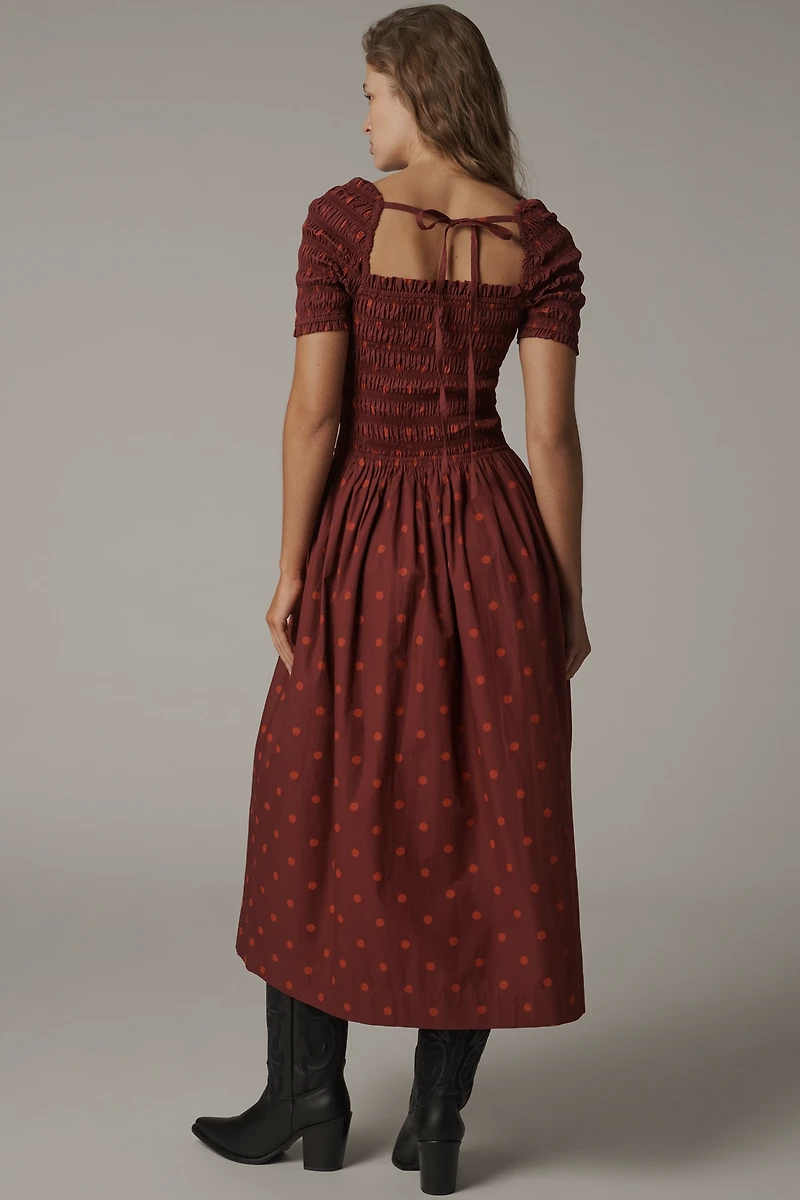 Damson Madder Malinda Smocked Midi Dress