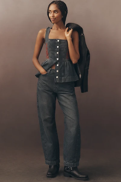 Damson Madder Neve High-Rise Straight-Leg Jeans