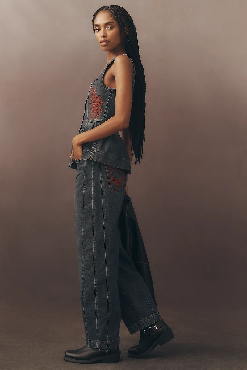 Damson Madder Neve High-Rise Straight-Leg Jeans