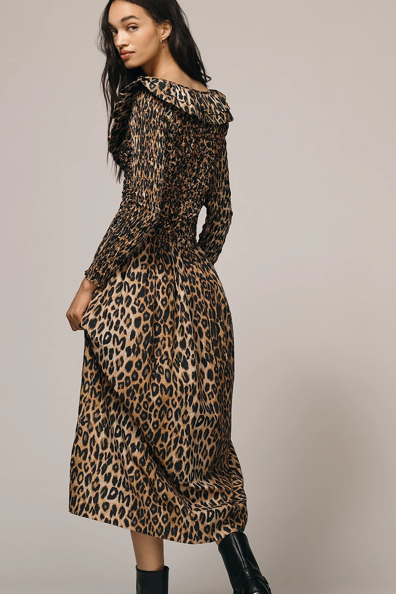 Damson Madder Harper Shirred Midi Dress