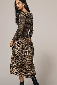 Damson Madder Harper Shirred Midi Dress