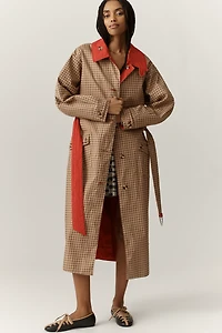 Damson Madder Anja Reversible Organic Cotton Trench Coat