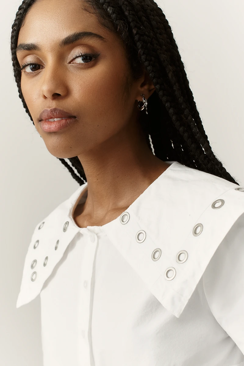 Damson Madder Cyrus Eyelet Organic Cotton Blouse