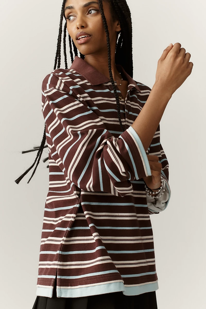 Damson Madder Noah Organic Cotton Rugby Shirt