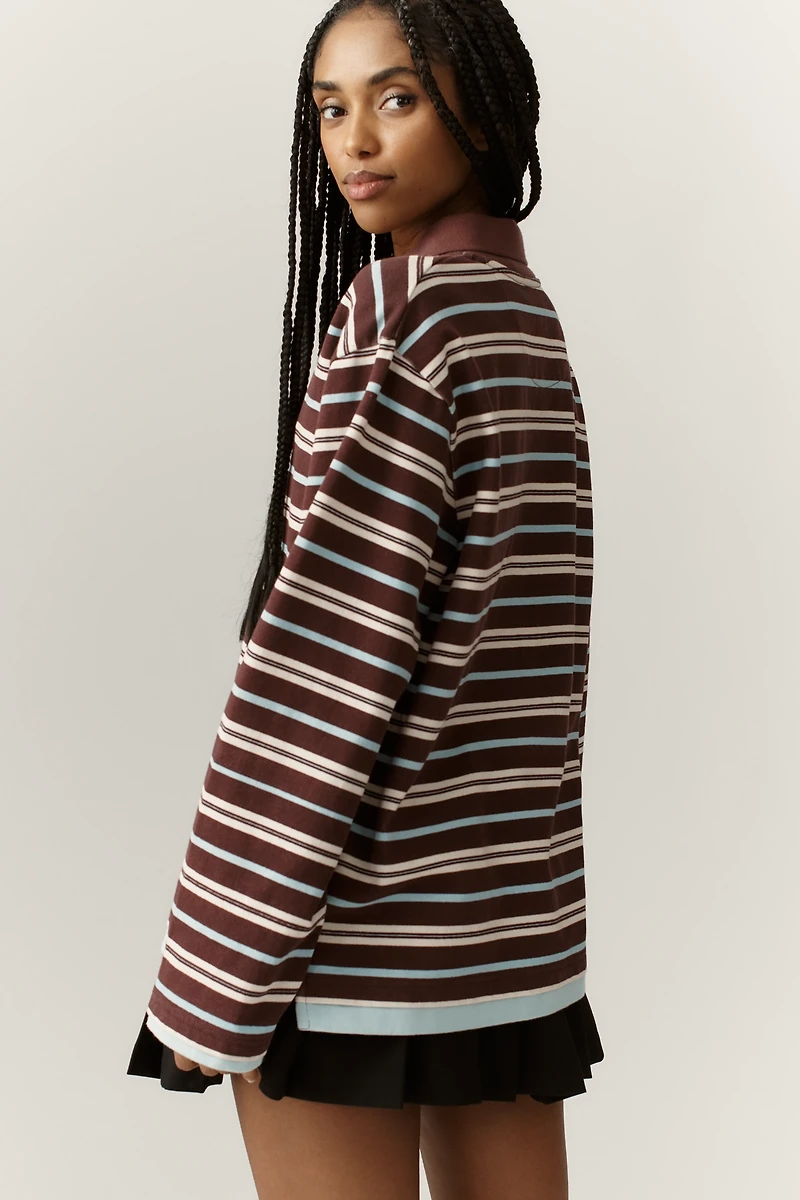 Damson Madder Noah Organic Cotton Rugby Shirt