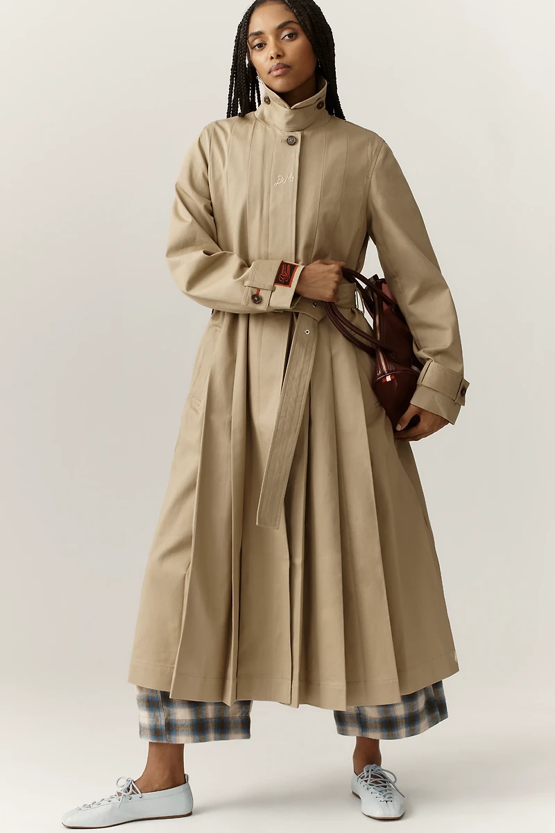 Damson Madder Sofia Pleated Trench Coat
