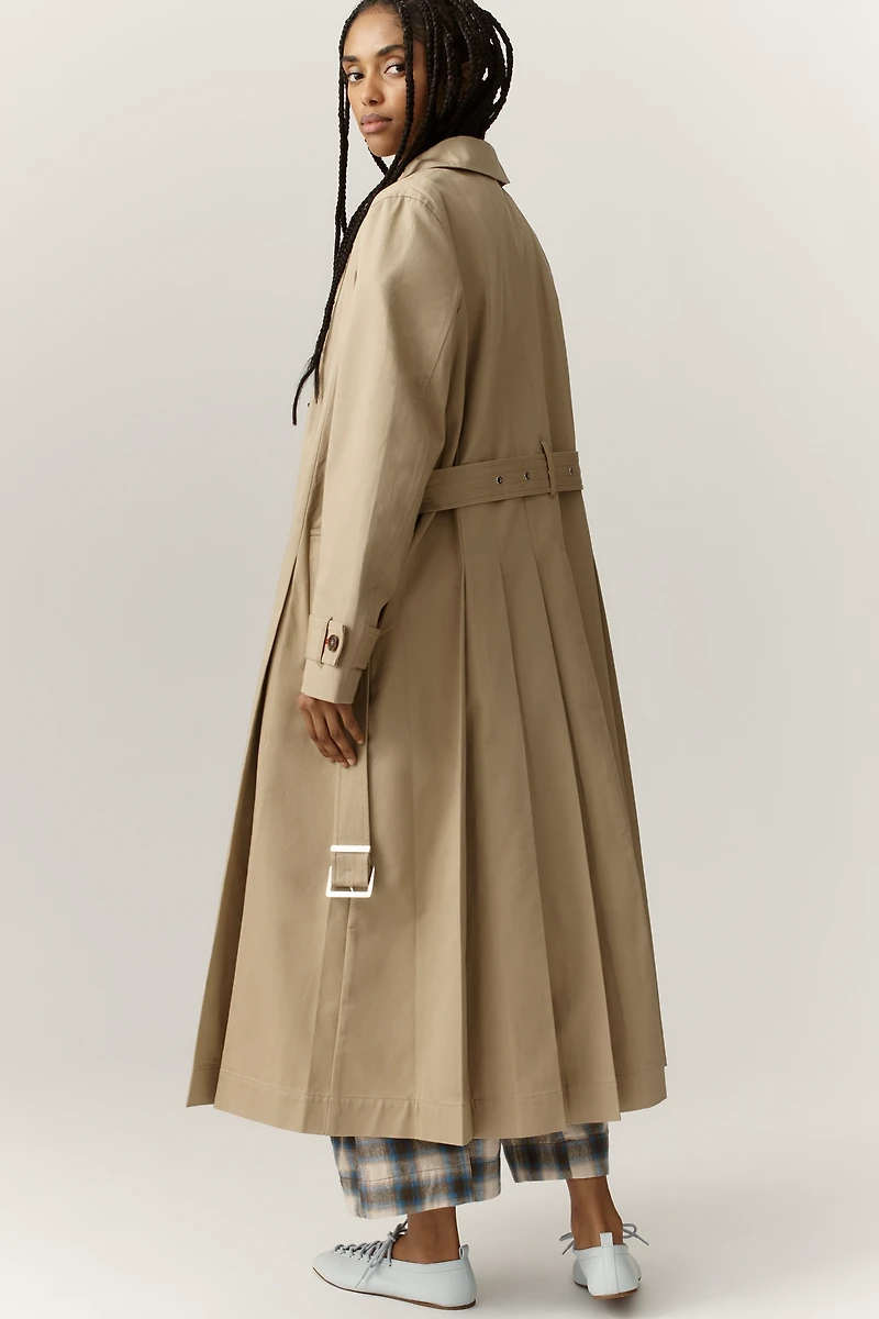 Damson Madder Sofia Pleated Trench Coat