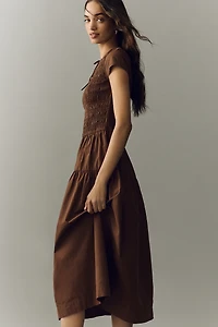 Damson Madder Ebba Organic Cotton Midi Dress
