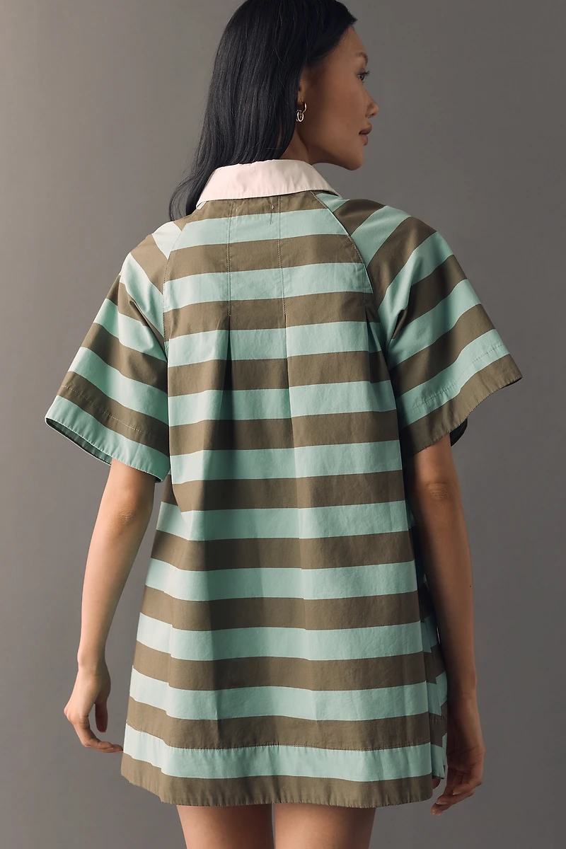 Damson Madder Maggie Cotton Stripe Mini Dress