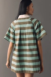 Damson Madder Maggie Cotton Stripe Mini Dress