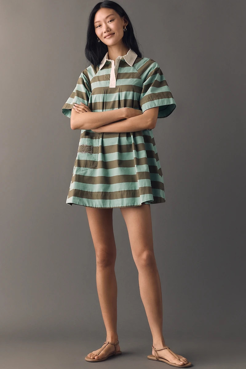 Damson Madder Maggie Cotton Stripe Mini Dress
