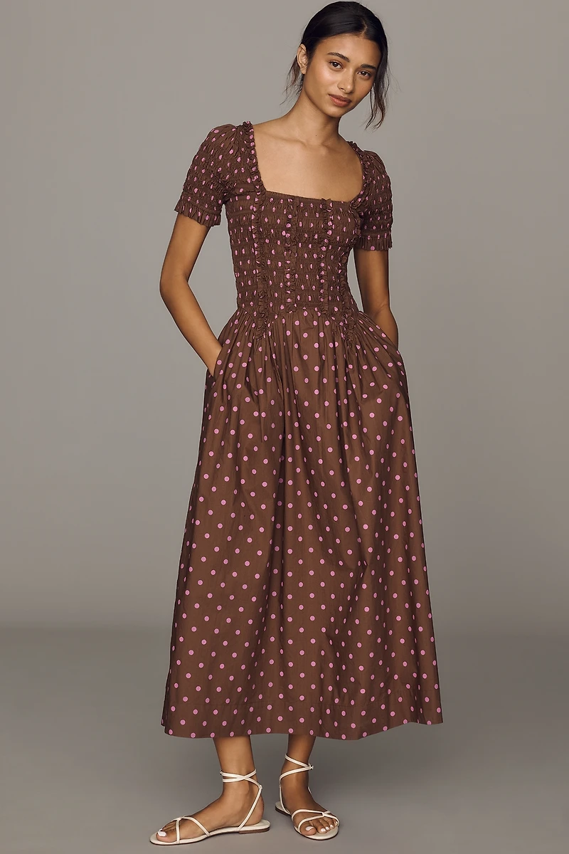 Damson Madder Raphaela 100% Cotton Midi Dress