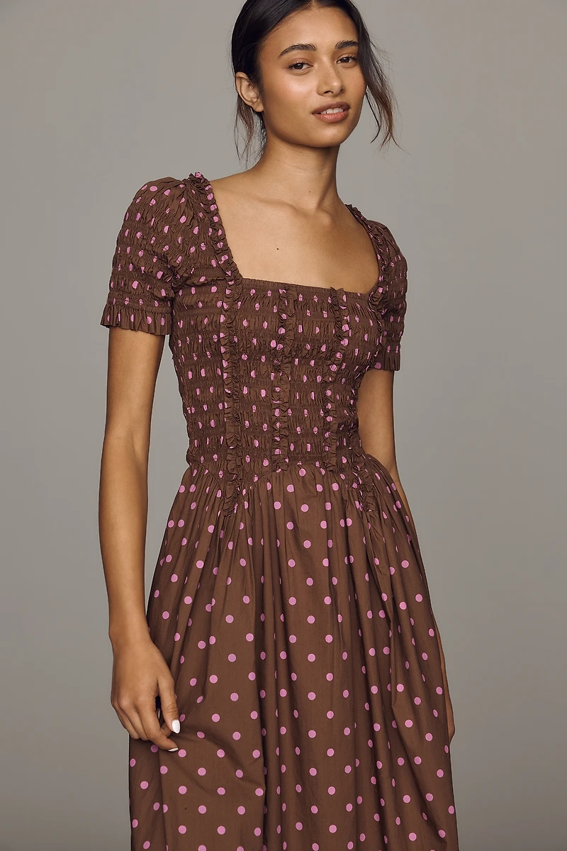 Damson Madder Raphaela 100% Cotton Midi Dress