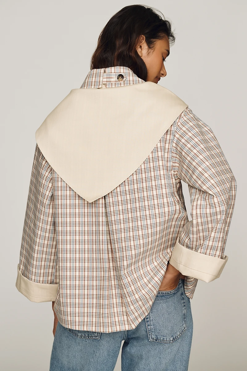 Damson Madder Jerry Cotton Reversible Crop Trench Coat