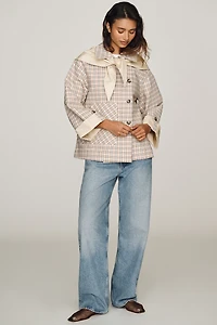 Damson Madder Jerry Cotton Reversible Crop Trench Coat