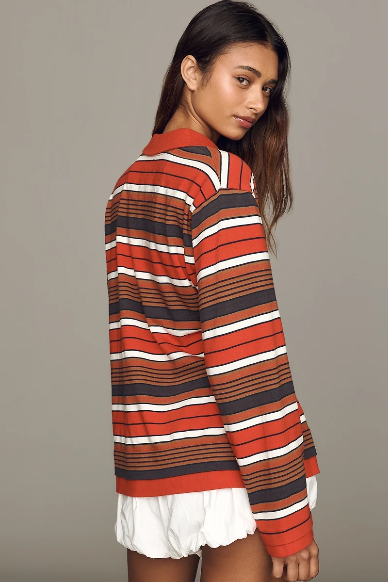 Damson Madder Noah Cotton Cinched Rugby Shirt