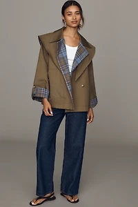 Damson Madder Jerry 100% Cotton Cropped Trench Coat