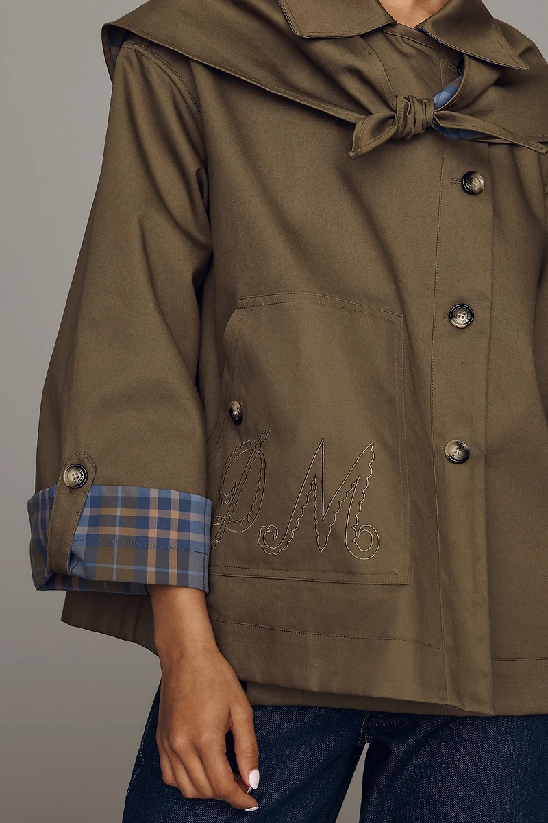 Damson Madder Jerry 100% Cotton Cropped Trench Coat