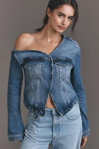Good American Asymmetric Denim Shirt
