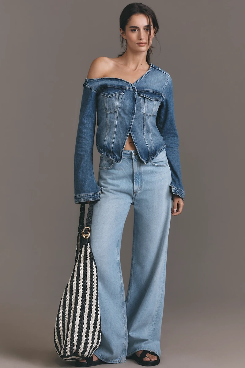 Good American Asymmetric Denim Shirt
