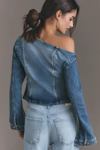 Good American Asymmetric Denim Shirt