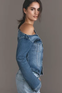 Good American Asymmetric Denim Shirt