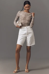 Good American Boat-Neck Mesh Bodysuit