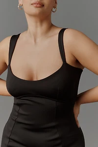 Good American Plus Fitted Scoop-Neck Midi Dress