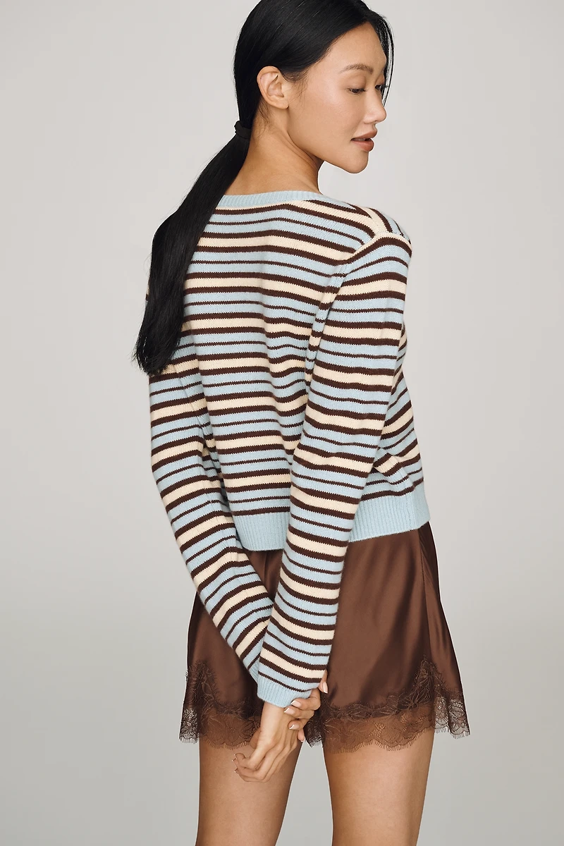 Reformation Clara Cashmere Crew Cardigan Sweater