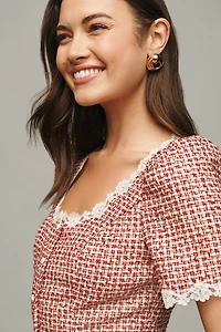 Reformation Anabella Short-Sleeve Mini Dress