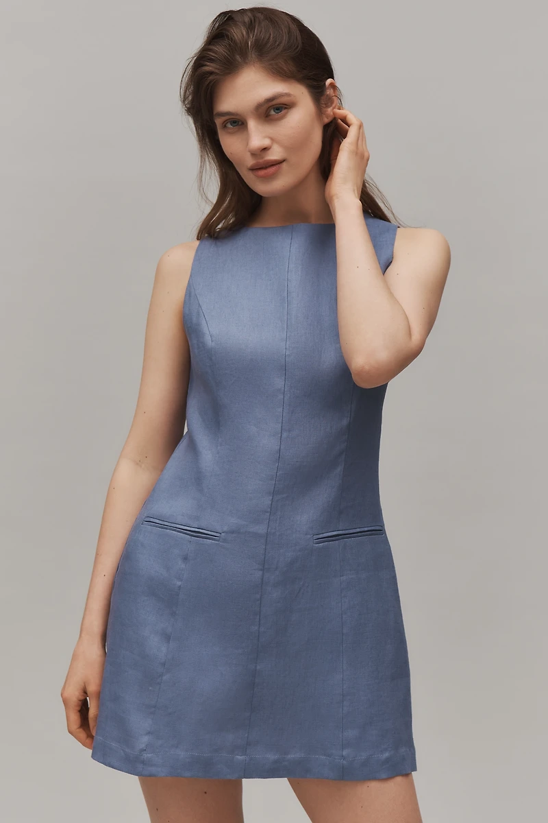 Reformation Citron Linen Mini Dress