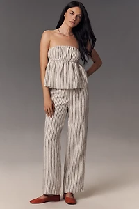 Reformation Inez Strapless Linen Top