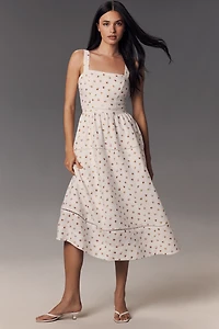 Reformation Everett Linen Midi Dress