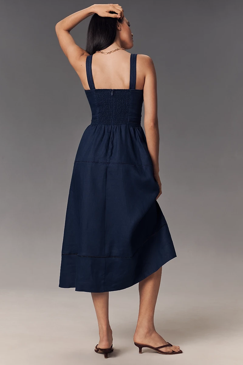 Reformation Everett Linen Midi Dress