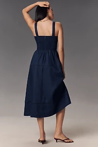 Reformation Everett Linen Midi Dress
