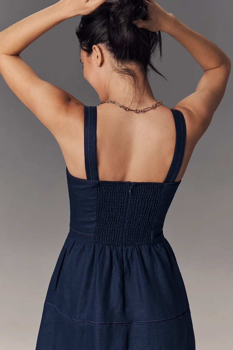 Reformation Everett Linen Midi Dress