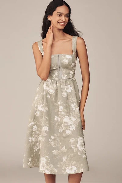 Reformation Tagliatelle Linen Midi Dress