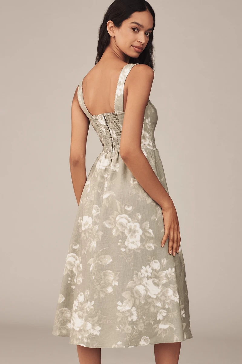 Reformation Tagliatelle Linen Midi Dress