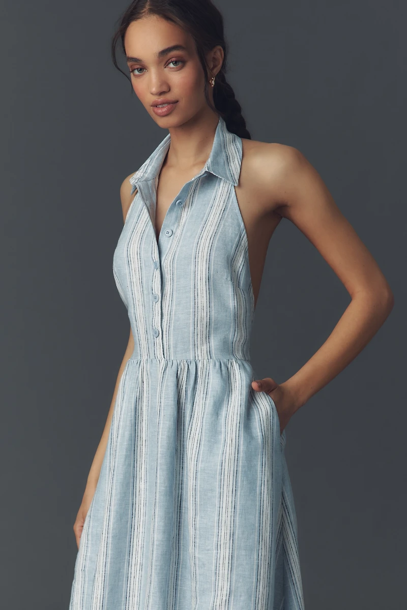 Reformation Tace Linen Midi Shirt Dress