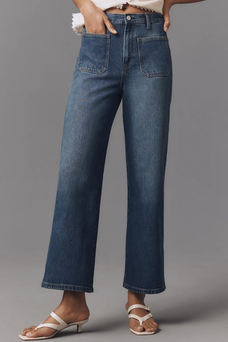 Reformation Alyssa Stretch High-Rise Wide-Leg Crop Jeans
