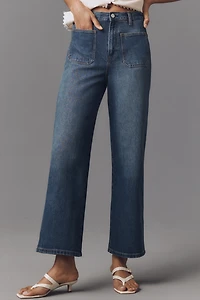 Reformation Alyssa Stretch High-Rise Wide-Leg Crop Jeans